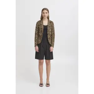 Leopard jacquard blazer til kvinder Ichi Ihkate image-1