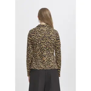 Leopard jacquard blazer til kvinder Ichi Ihkate image-4