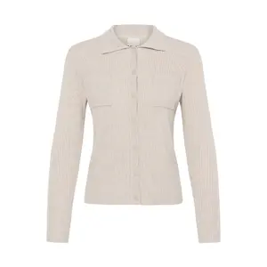Womens Long Sleeve Ribbed Polo Ichi IHLuls image-0