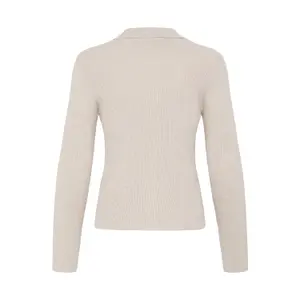 Womens Long Sleeve Ribbed Polo Ichi IHLuls image-1