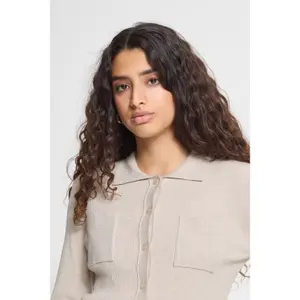 Womens Long Sleeve Ribbed Polo Ichi IHLuls image-6