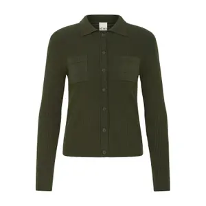 Womens Long Sleeve Ribbed Polo Ichi IHLuls image-1