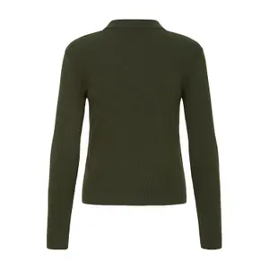 Womens Long Sleeve Ribbed Polo Ichi IHLuls image-2