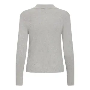 Womens Long Sleeve Ribbed Polo Ichi IHLuls image-1