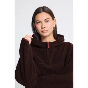 Womens Hooded Fleece Cardigan Ichi IHMonsi image-4