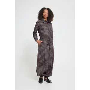Wide Leg Trousers with Drawstring Women Ichi Ihfanty image-3