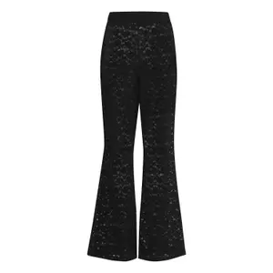 Kanten flared broek voor dames Ichi Palolla image-1