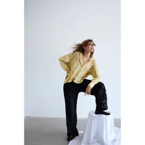 Kanten flared broek voor dames Ichi Palolla image-4