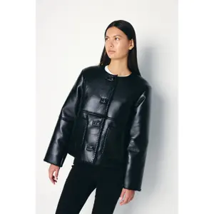 Leather jacket woman Ichi Ecoza image-6