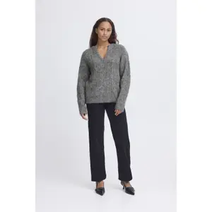 Women's V-neck sweater Ichi Belablue image-3