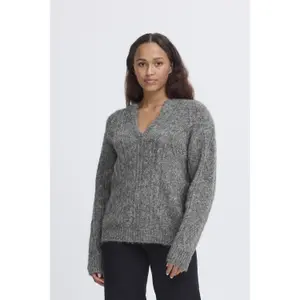 Women's V-neck sweater Ichi Belablue image-4