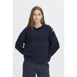 Pullover mit Rundhalsausschnitt Damen Ichi Astra LS3 image-4