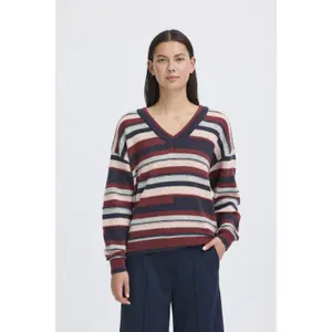 Pullover mit V-Ausschnitt Damen Ichi Astra LS4 image-4