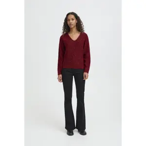 Pullover mit V-Ausschnitt Damen Ichi Damian image-1