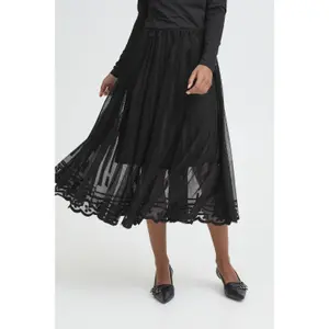 Lange plissierte Damenrock Ichi Leonce image-6