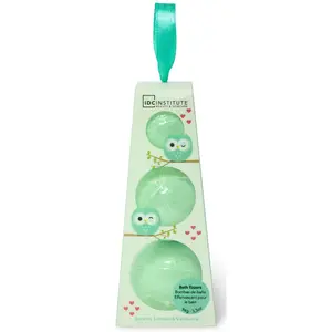 Set of 3 children's bath balls IDC Institute Efervescente Owl image-0