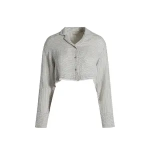 Chemise rayé en lyocell femme Ikikiz image-0