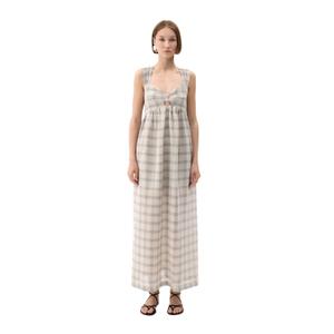 Checked women's strappy dress Ikikiz