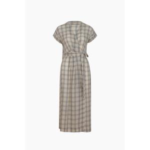 Checkered wrap dress for women Ikikiz image-2