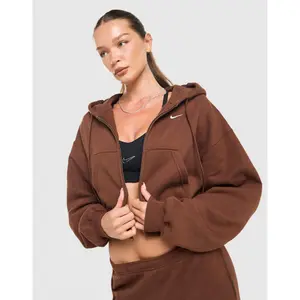 Oversized bluza z kapturem damska Nike Studio Fleece image-2