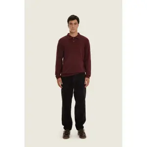 Long Sleeve Polo Imago Bitter Chocolate image-1