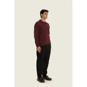 Long Sleeve Polo Imago Bitter Chocolate image-3