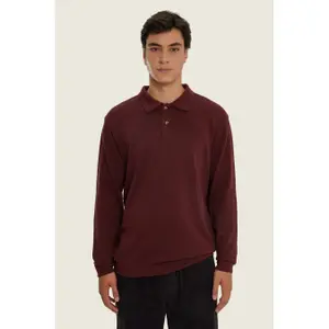 Long Sleeve Polo Imago Bitter Chocolate image-2