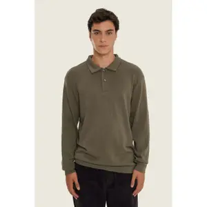 Long Sleeve Polo Imago Tea Leaf image-2