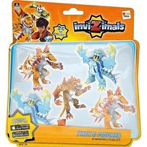 Set of 5 figurines and 5 cards IMC Toys Invizimals image-1