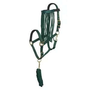 Nylon halter and lead rope set for horse with fly browband Imperial Riding image-0