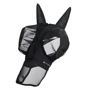 Masque anti-mouches pour cheval avec nez Imperial Riding Trail ride image-0