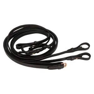 Double leather horse reins Imperial Riding image-0