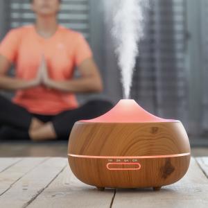 Aroma diffuser humidifier with led InnovaGoods Wooden-Effect image-3