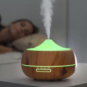 Aroma diffuser humidifier with led InnovaGoods Wooden-Effect image-4