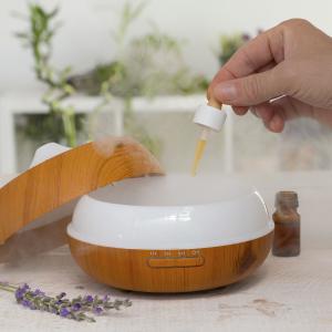Aroma diffuser humidifier with led InnovaGoods Wooden-Effect image-1