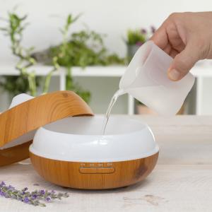 Aroma diffuser humidifier with led InnovaGoods Wooden-Effect image-2