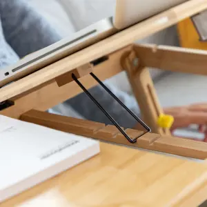 Συγκεντρωτικό αναδιπλούμενο τραπέζι από μπαμπού InnovaGoods Lapwood image-5