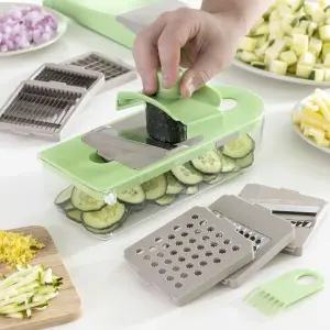 Vegetable cutter, grater and mandoline with recipes and accessories 7 in 1 InnovaGoods Choppie Expert image-1