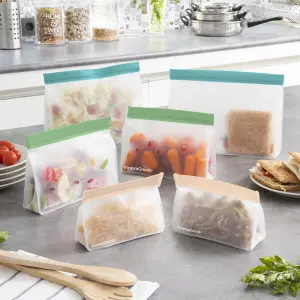 Reusable airtight food bags InnovaGoods Zags (x6) image-1