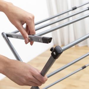 Foldable and extendable metal clothes dryer with 3 heights and 11 bars InnovaGoods Cloxy image-4