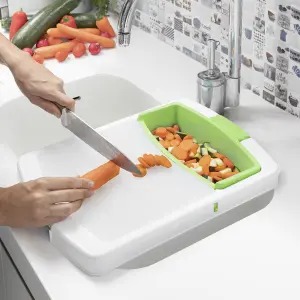 Tagliere allungabile con vassoio, ciotola e scolapasta 3 in 1 InnovaGoods PractiCut image-2