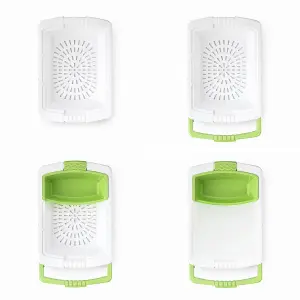Tagliere allungabile con vassoio, ciotola e scolapasta 3 in 1 InnovaGoods PractiCut image-0