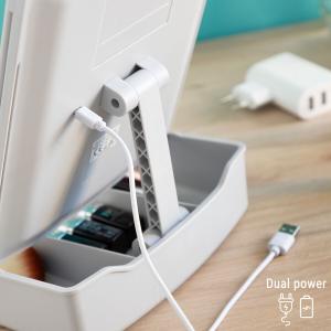 Specchio LED pieghevole con organizer per il trucco 3 in 1 InnovaGoods Panomir image-6