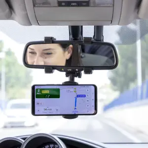Smartphone-holder til bakspejl InnovaGoods Stropp image-1