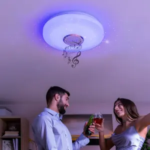 LED ceiling light with loudspeaker InnovaGoods Lumavox image-0
