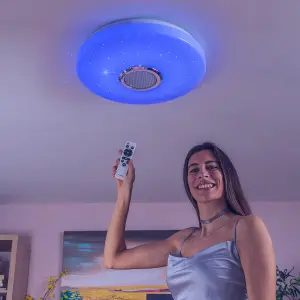 LED ceiling light with loudspeaker InnovaGoods Lumavox image-1