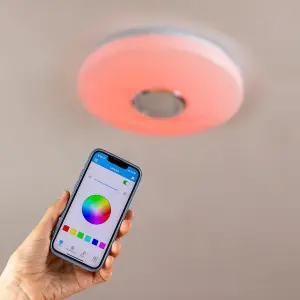LED ceiling light with loudspeaker InnovaGoods Lumavox image-2