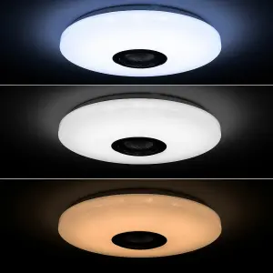 LED ceiling light with loudspeaker InnovaGoods Lumavox image-3
