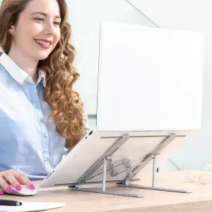 Vikbart och justerbart stativ för bärbar dator InnovaGoods Flastan image-1