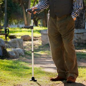 Extendable cane with LED, alarm and mechanical handle InnovaGoods Hannde